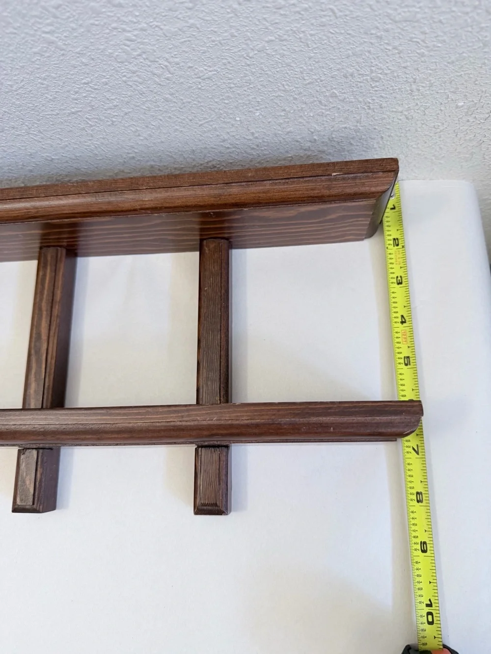 Vintage Handmade Wooden Wall Display Shelf Rack Rustic Farmhouse Decor 12.5